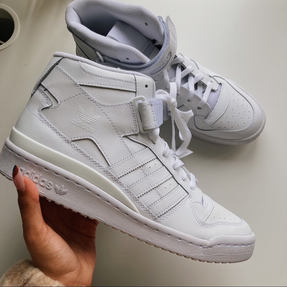 White Adidas Forums Mid